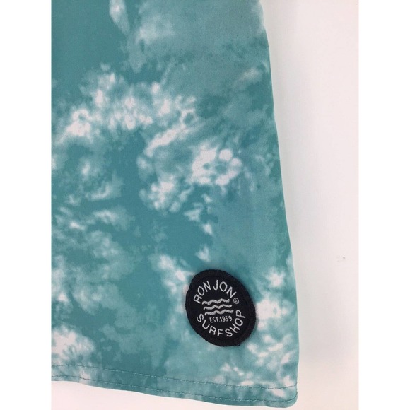 Ron Jon Surf Shop Mens Board Shorts Size 33 Swim Suit Skim Skate Trunks Green - Picture 9 of 14